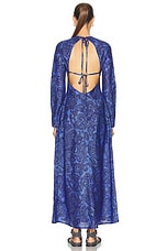 Zimmermann Ottie Bias Backless Dress in Blue Paisley, view 4, click to view large image.