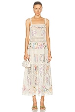 Zimmermann Halliday Lace Trim Slip Dress in Spliced, view 1, click to view large image.