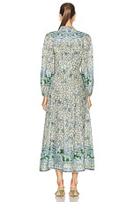 Zimmermann Plunge Midi Dress in Green Paisley, view 3, click to view large image.