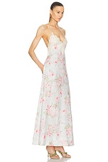 Zimmermann Halliday A-line Maxi Dress in Blue Watercolour Floral, view 2, click to view large image.