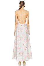 Zimmermann Halliday A-line Maxi Dress in Blue Watercolour Floral, view 3, click to view large image.