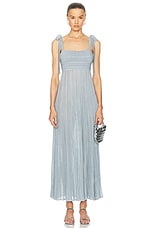 Zimmermann Waverly Metallic Tie Dress in Blue, view 1, click to view large image.