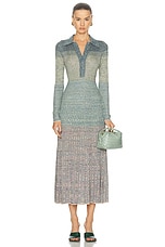 Zimmermann Story 1 Mouline Polo Midi Dress in Teal Multi, view 1, click to view large image.