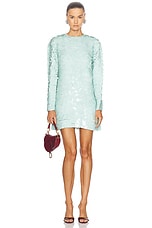 Zimmermann Eden Sequin Mini Dress in Mint, view 1, click to view large image.