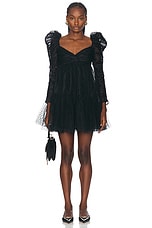 Zimmermann Tulle Ruched Mini Dress in Black, view 1, click to view large image.