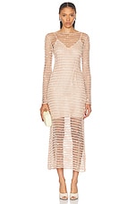Zimmermann Wylie Shell Crochet Midi Dress in Taupe | FWRD