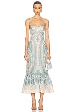 Zimmermann Illuminate Gown in Turquoise Paisley | FWRD