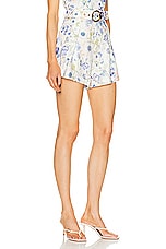 Zimmermann Natura Tuck Short in Blue Garden Print, view 2, click to view large image.
