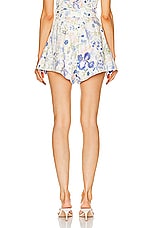 Zimmermann Natura Tuck Short in Blue Garden Print, view 3, click to view large image.