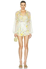 Zimmermann Natura High Waisted Short in Citrus Garden Print, view 4, click to view large image.