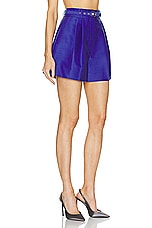 Zimmermann Natura Pleat Short in Lapis, view 2, click to view large image.
