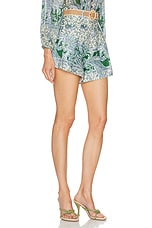 Zimmermann Ottie Tuck Short in Green Paisley, view 2, click to view large image.