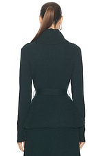 Zimmermann Story 1 Peplum Rib Sweater in Forest, view 3, click to view large image.