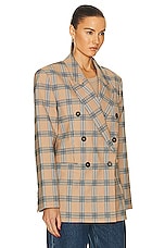 Zimmermann Luminosity Oversized Jacket in Tan Check, view 3, click to view large image.