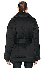 Zimmermann Luminosity Satin Wadded Jacket in Black, view 3, click to view large image.