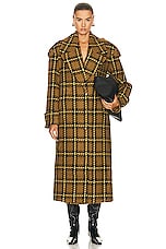 Zimmermann Luminosity Wool Coat in Olive Check, view 1, click to view large image.