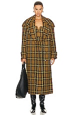 Zimmermann Luminosity Wool Coat in Olive Check, view 2, click to view large image.