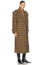 Zimmermann Luminosity Wool Coat in Olive Check, view 3, click to view large image.