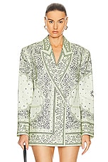 Zimmermann Matchmaker Duster Jacket in Mint Bandana, view 1, click to view large image.