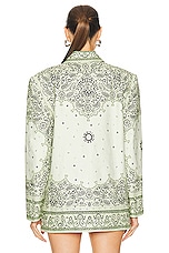 Zimmermann Matchmaker Duster Jacket in Mint Bandana, view 3, click to view large image.