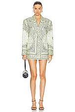 Zimmermann Matchmaker Duster Jacket in Mint Bandana, view 4, click to view large image.