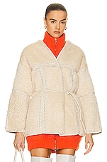 Zimmermann Kaleidoscope Shearling Jacket in Vanilla, view 1, click to view large image.