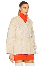 Zimmermann Kaleidoscope Shearling Jacket in Vanilla, view 2, click to view large image.