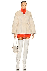Zimmermann Kaleidoscope Shearling Jacket in Vanilla, view 4, click to view large image.