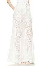 Zimmermann Wonderland Lace Pant in Ivory, view 2, click to view large image.