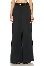 Zimmermann Silk Tuck Pant in Black, view 1, click to view large image.