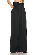 Zimmermann Silk Tuck Pant in Black, view 2, click to view large image.