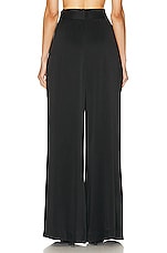 Zimmermann Silk Tuck Pant in Black, view 3, click to view large image.