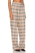 Zimmermann Luminosity Pleat Front Pant in Tan Check, view 2, click to view large image.