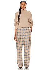 Zimmermann Luminosity Pleat Front Pant in Tan Check, view 4, click to view large image.