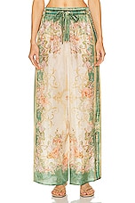 Zimmermann August Relaxed Pant in Khaki Floral, view 1, click to view large image.