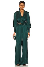 Zimmermann Silk Tuck Pant in Jade, view 4, click to view large image.