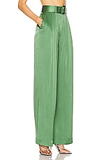Zimmermann Silk Tuck Pant in Matcha, view 2, click to view large image.