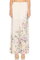 Zimmermann Halliday Relaxed Pant in Cream Watercolour Floral, view 1, click to view large image.