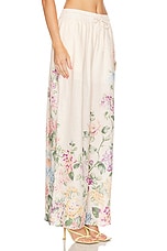 Zimmermann Halliday Relaxed Pant in Cream Watercolour Floral, view 2, click to view large image.