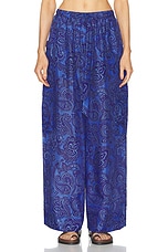 Zimmermann Ottie Relaxed Pant in Blue Paisley, view 1, click to view large image.
