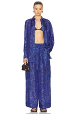Zimmermann Ottie Relaxed Pant in Blue Paisley, view 4, click to view large image.
