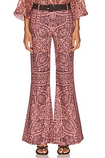 Zimmermann Ottie Flared Pant in Coral Paisley, view 1, click to view large image.