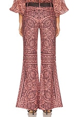 Zimmermann Ottie Flared Pant in Coral Paisley, view 3, click to view large image.