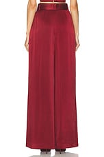 Zimmermann Silk Tuck Pant in Burgundy, view 4, click to view large image.