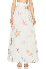 Zimmermann Natura Maxi Skirt in Multi Botanical Ivory, view 1, click to view large image.
