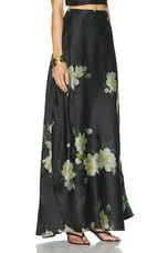 Zimmermann Harmony Flare Skirt in Black Magnolia, view 2, click to view large image.