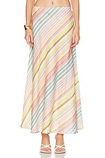 Zimmermann Halliday Bias Skirt in Multi Stripe, view 1, click to view large image.