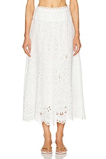 Zimmermann Ottie Flared Skirt in Ivory, view 1, click to view large image.