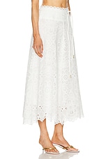 Zimmermann Ottie Flared Skirt in Ivory, view 2, click to view large image.