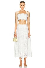 Zimmermann Ottie Flared Skirt in Ivory, view 4, click to view large image.